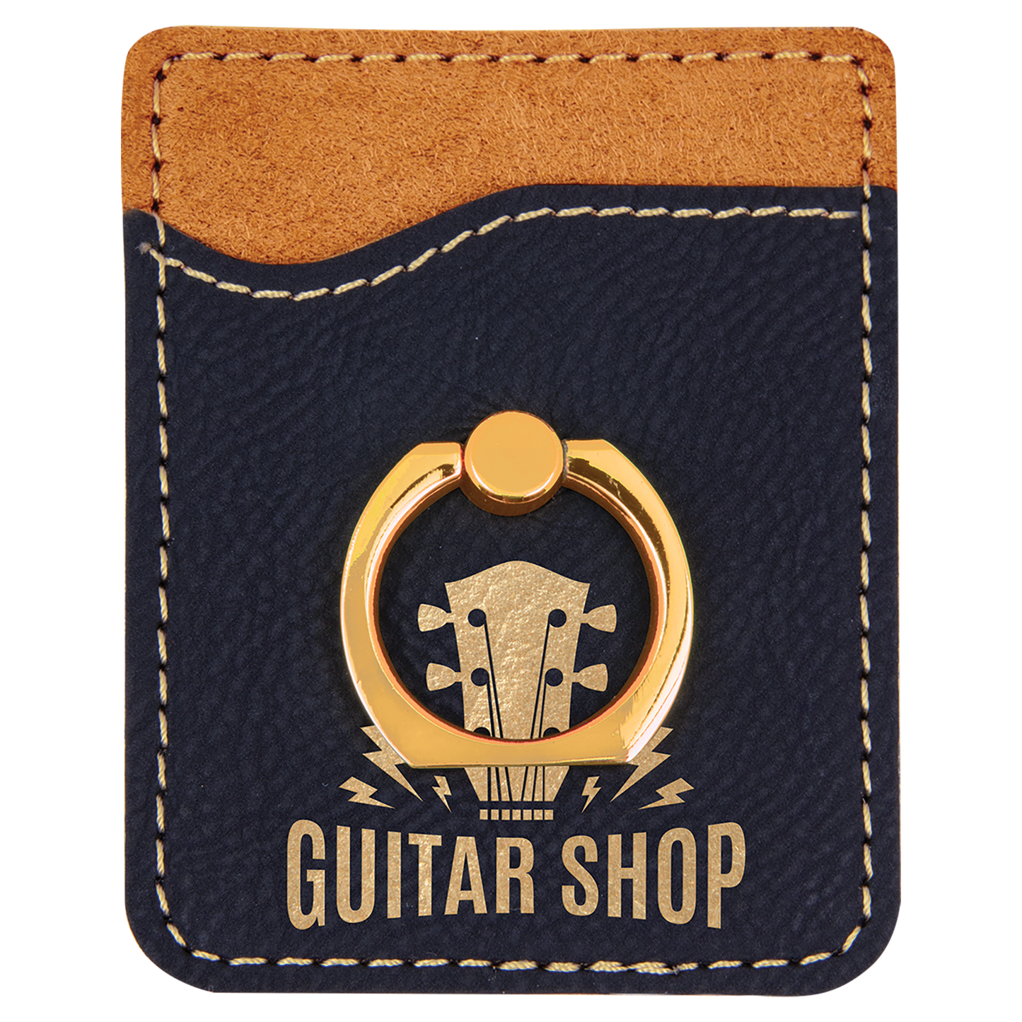 Leatherette Cell Phone Wallet with Ring