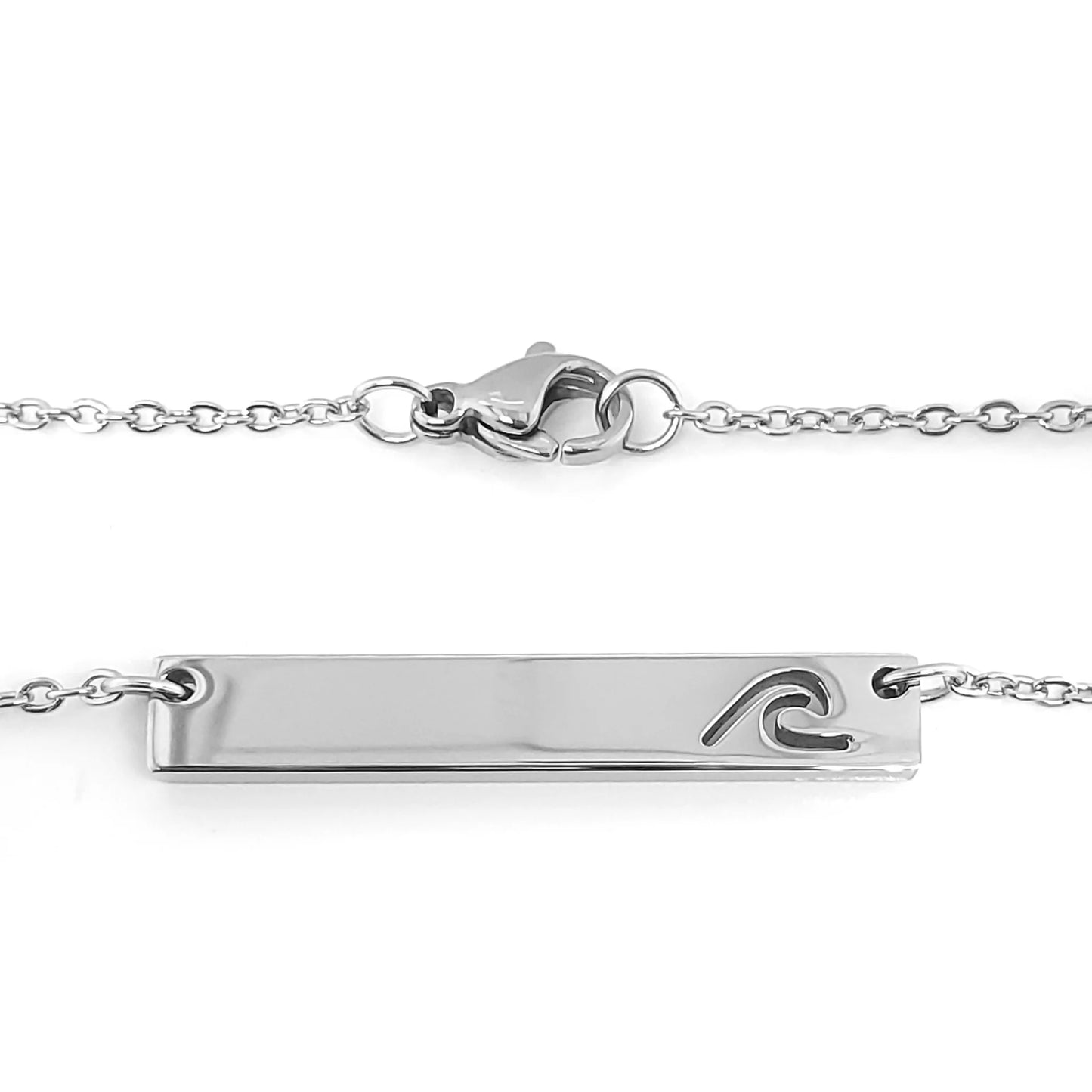 Personalized Wave Bar Necklace