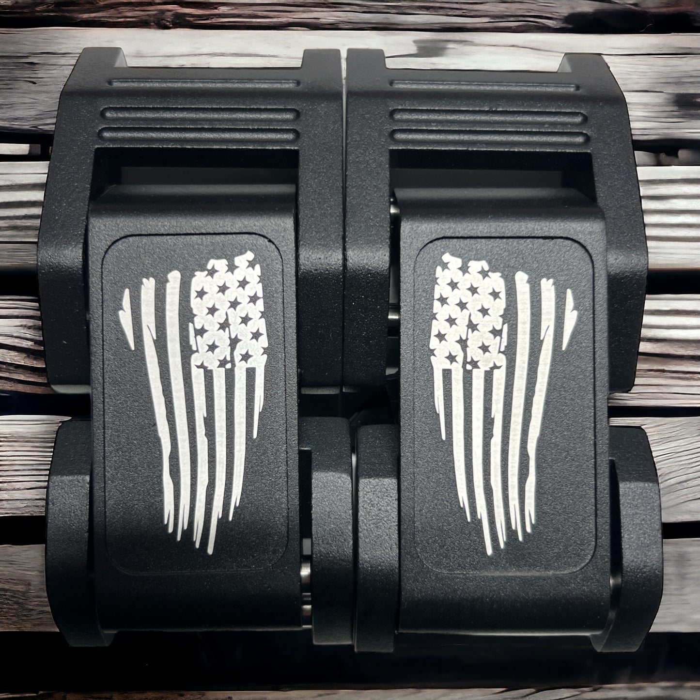 Distressed Flag Jeep Wranger Hood Latches