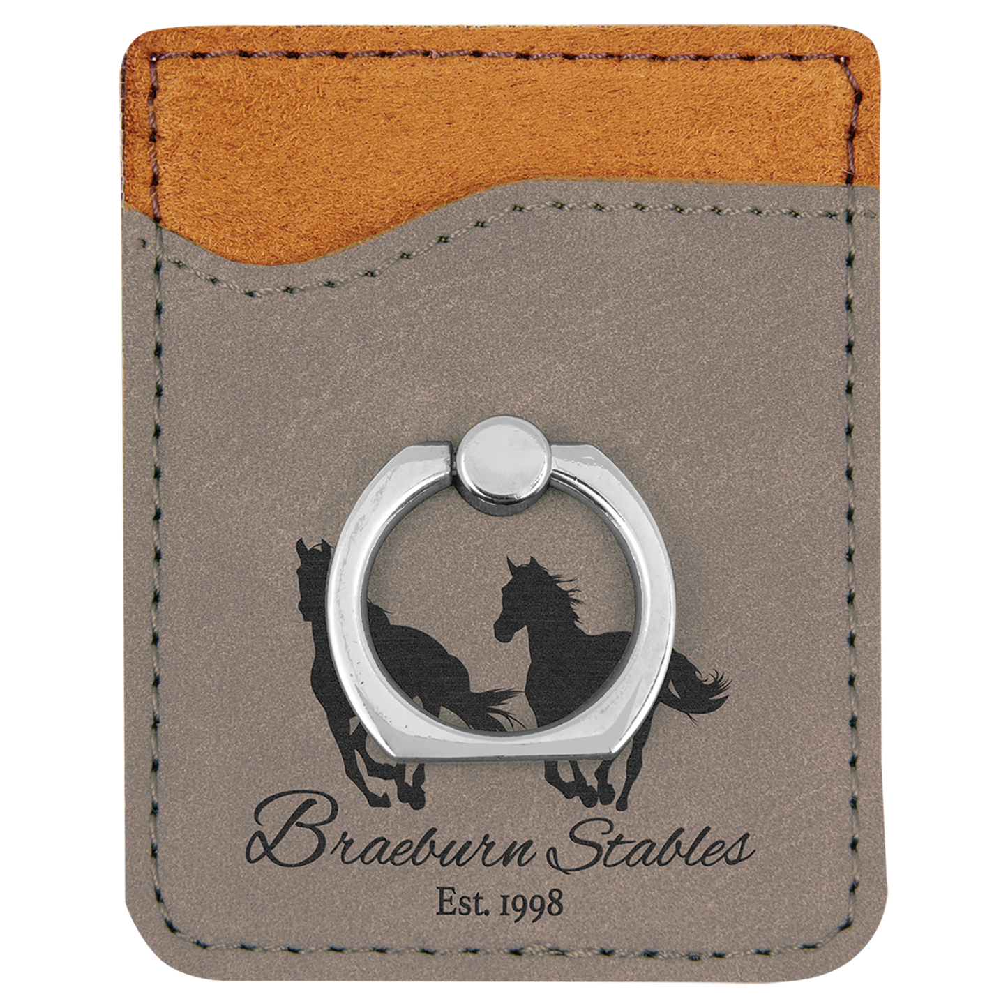 Leatherette Cell Phone Wallet with Ring