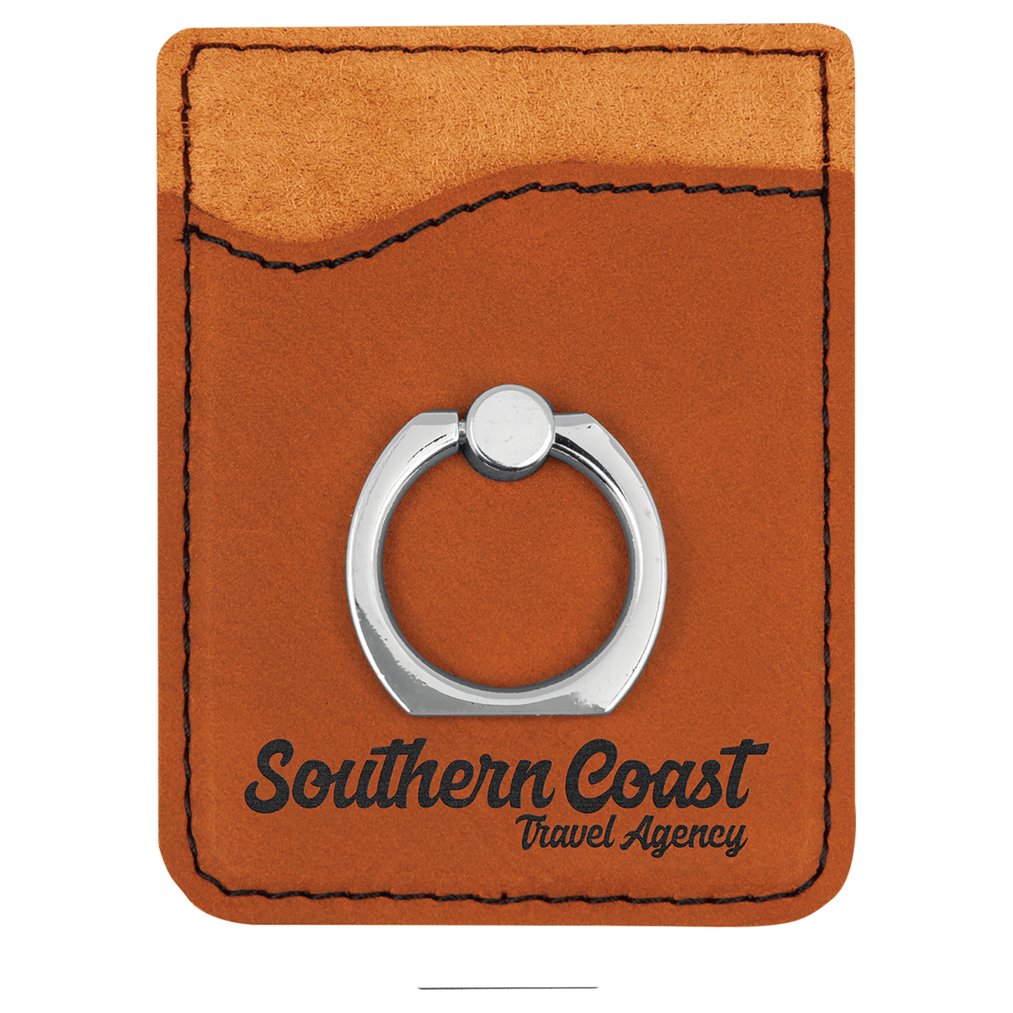 Leatherette Cell Phone Wallet with Ring