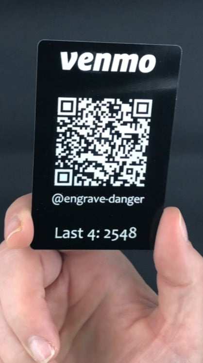 Online Payment QR Code Card (Venmo, CashApp etc)