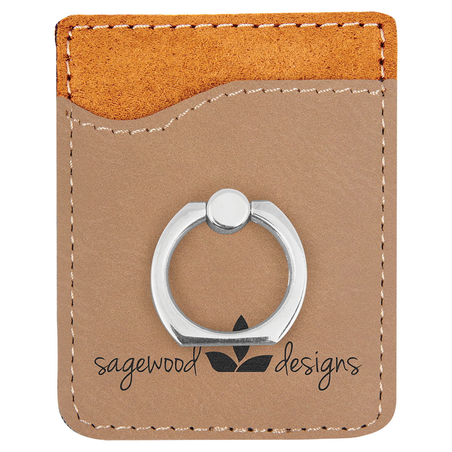 Leatherette Cell Phone Wallet with Ring