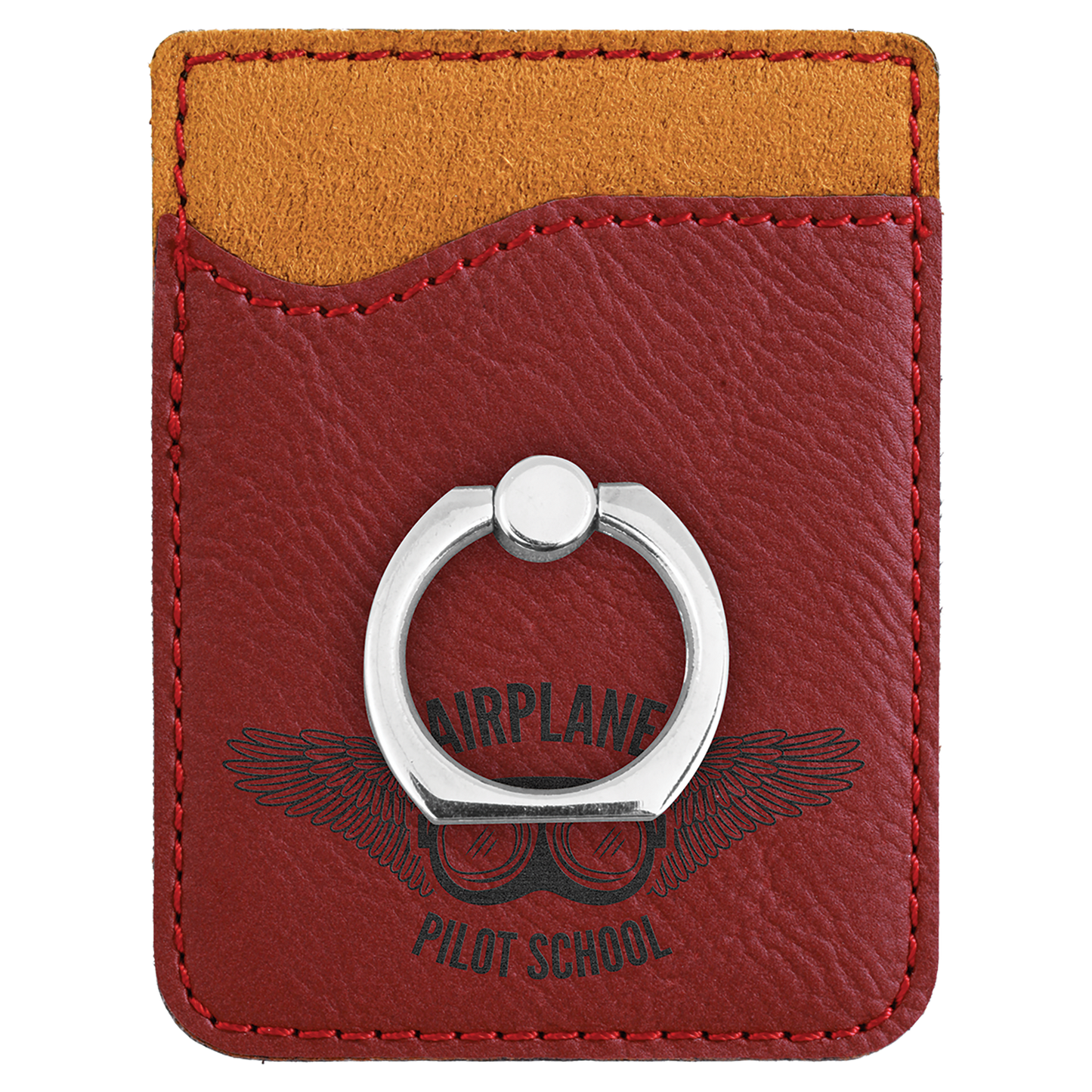 Leatherette Cell Phone Wallet with Ring